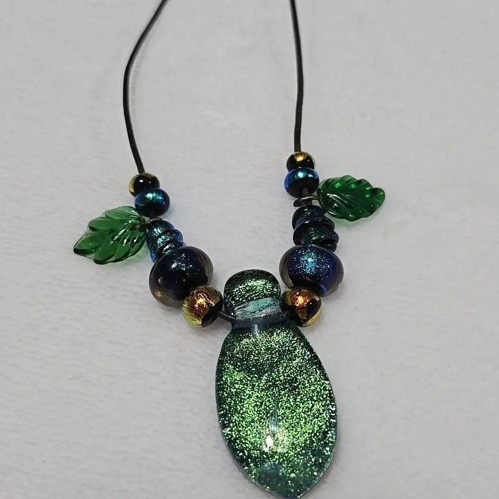 Dichroic Glass Beaded Necklace
